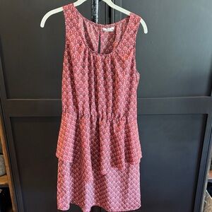 BOHO Red Patterned Sleeveless Dress